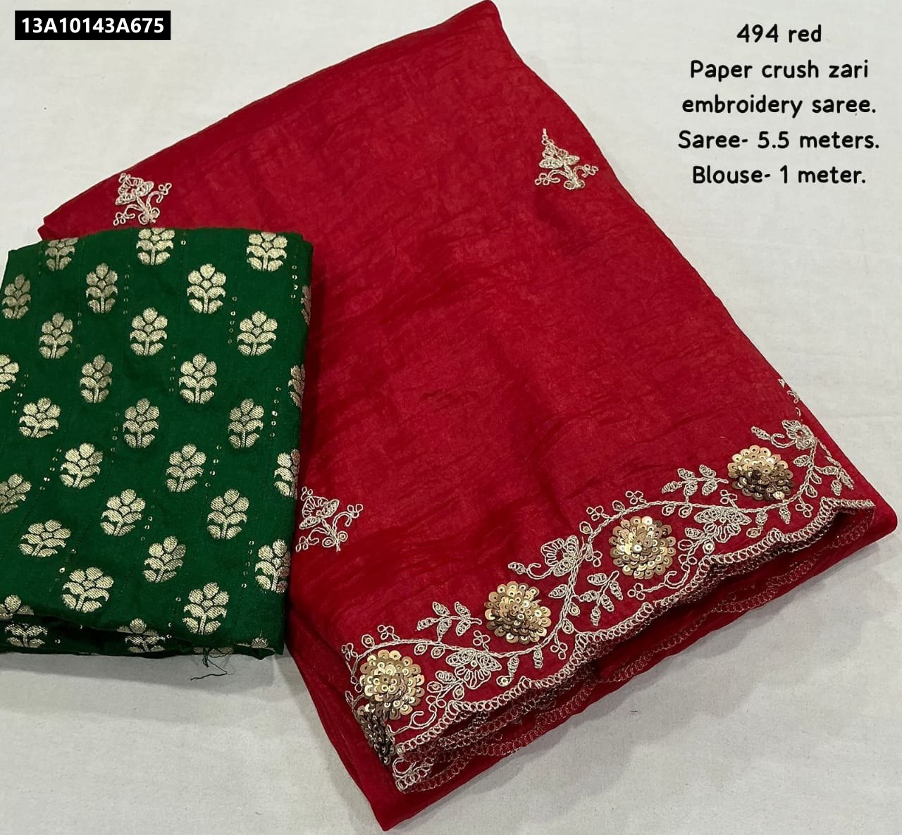 Soft paper crush saree