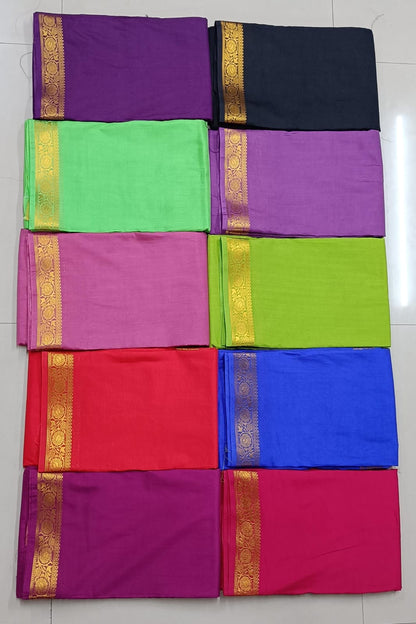 Pure VISCOSE silk 2/2 small Fancy Border Sarees