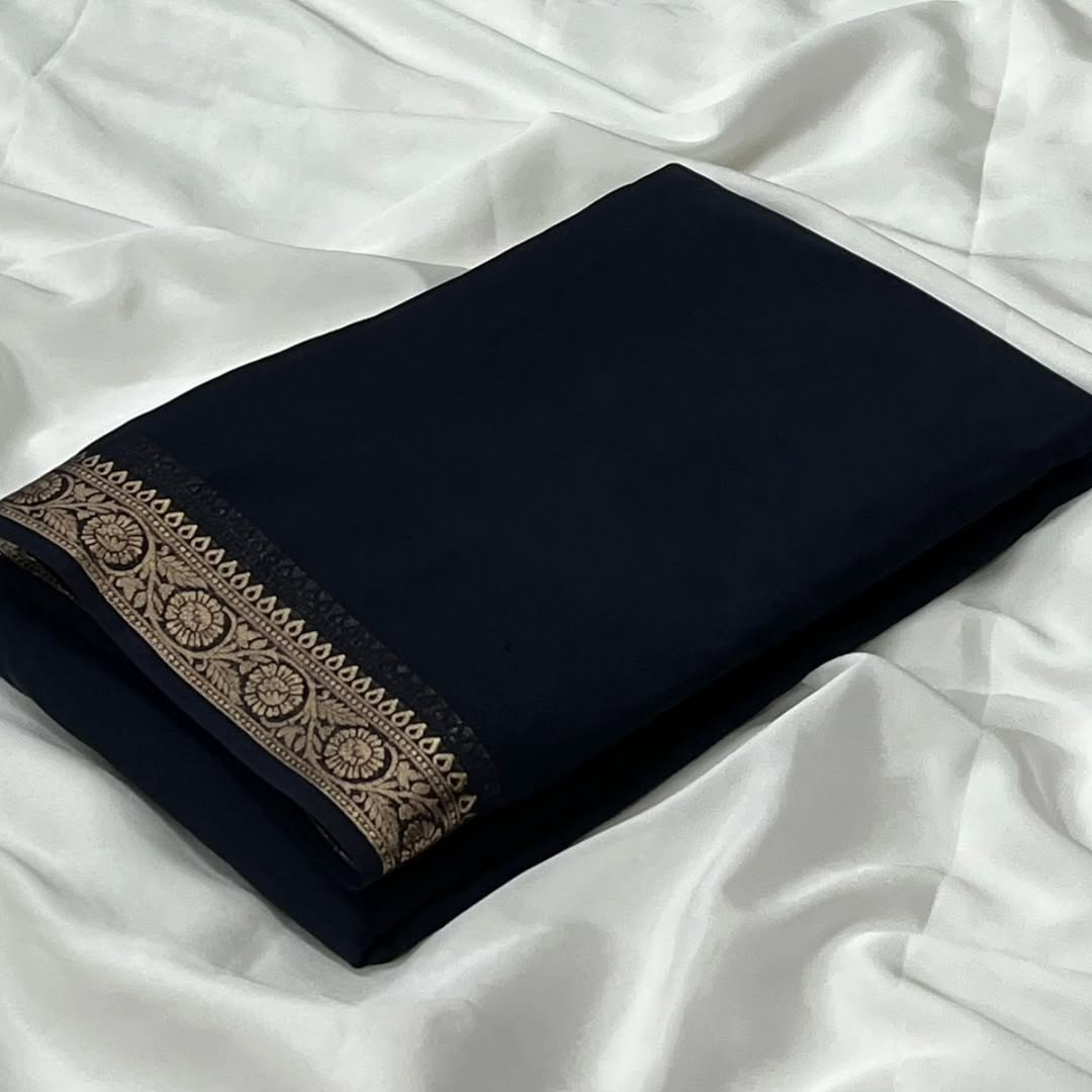 Pure VISCOSE silk 2/2 small Fancy Border Sarees