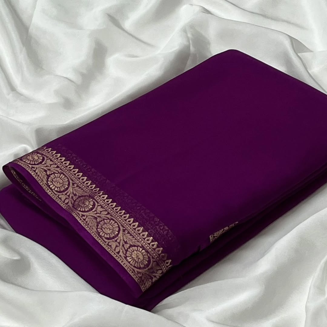 Pure VISCOSE silk 2/2 small Fancy Border Sarees