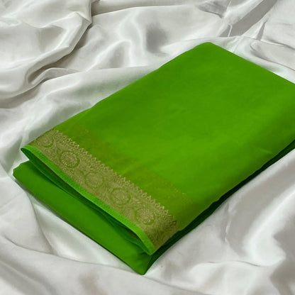 Pure VISCOSE silk 2/2 small Fancy Border Sarees