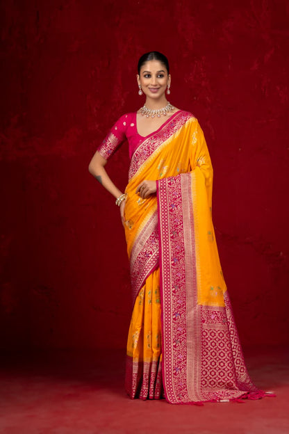Rukmini Khadi Georgette Saree