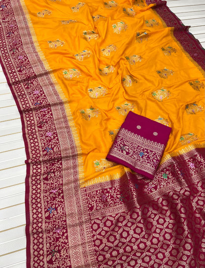 Rukmini Khadi Georgette Saree