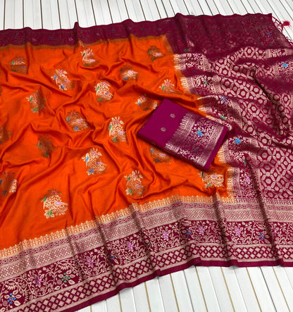 Rukmini Khadi Georgette Saree