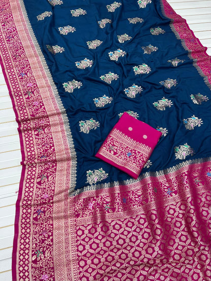 Rukmini Khadi Georgette Saree