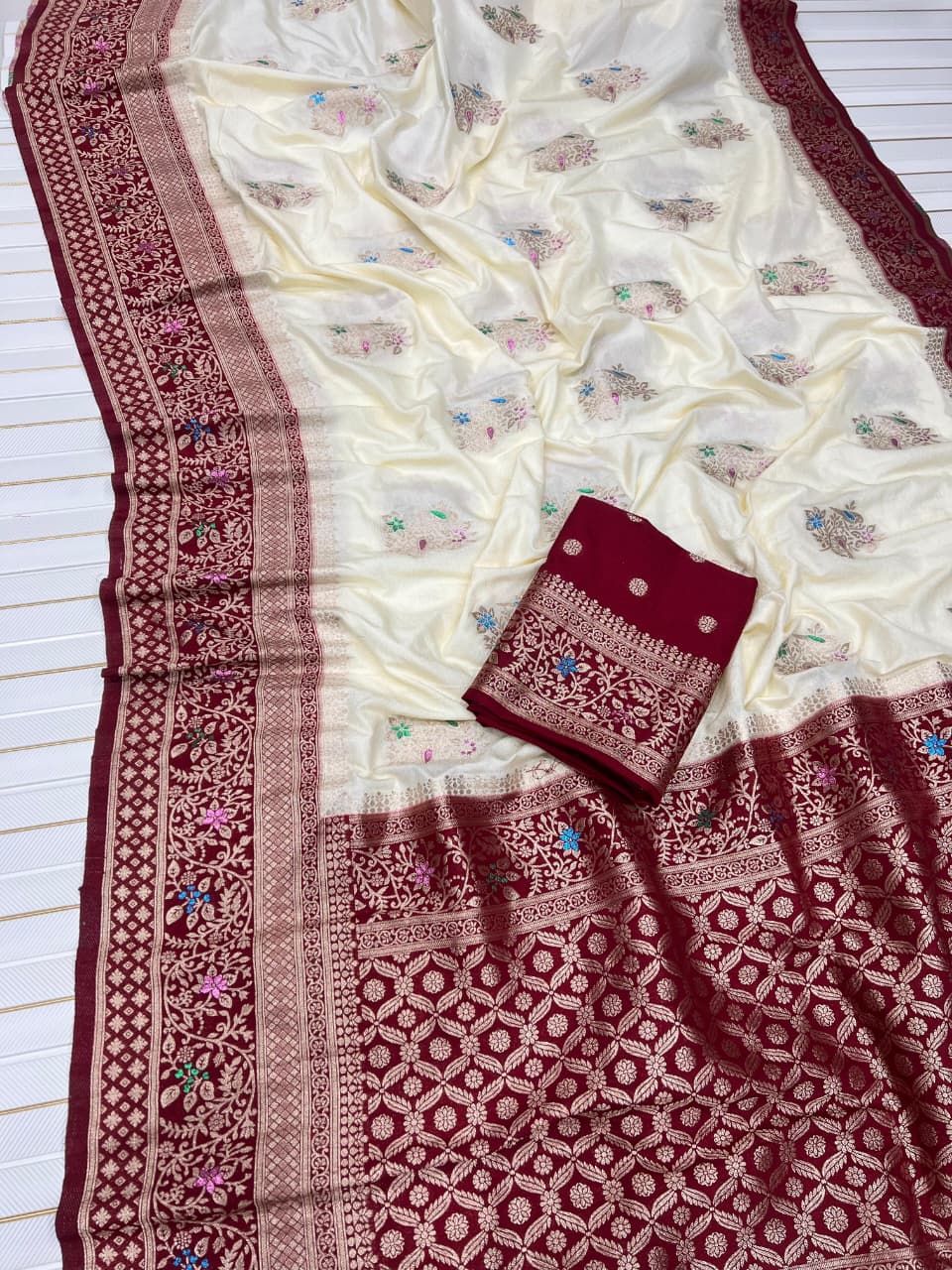 Rukmini Khadi Georgette Saree