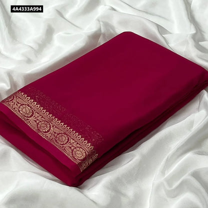 Pure Viscose Silk 2/2 small Fancy Border Sarees