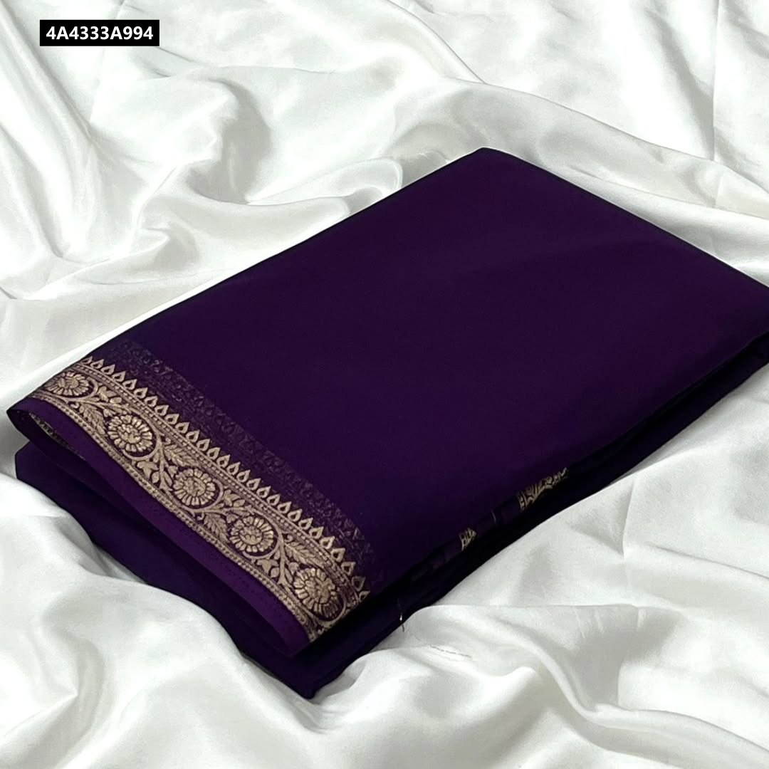 Pure Viscose Silk 2/2 small Fancy Border Sarees