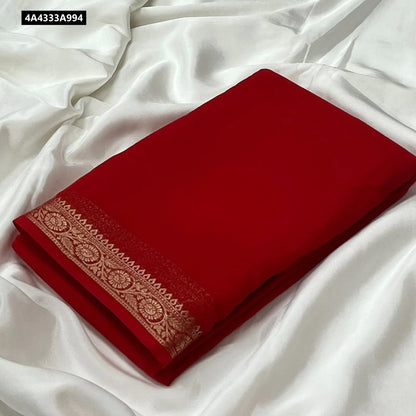 Pure Viscose Silk 2/2 small Fancy Border Sarees