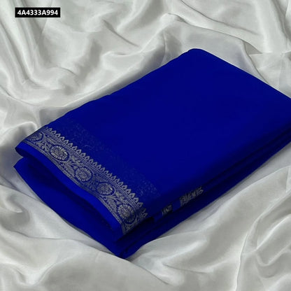 Pure Viscose Silk 2/2 small Fancy Border Sarees