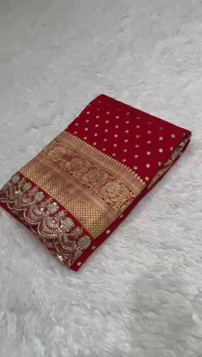 Pure Crepe Khadi Silk Pattu Saree